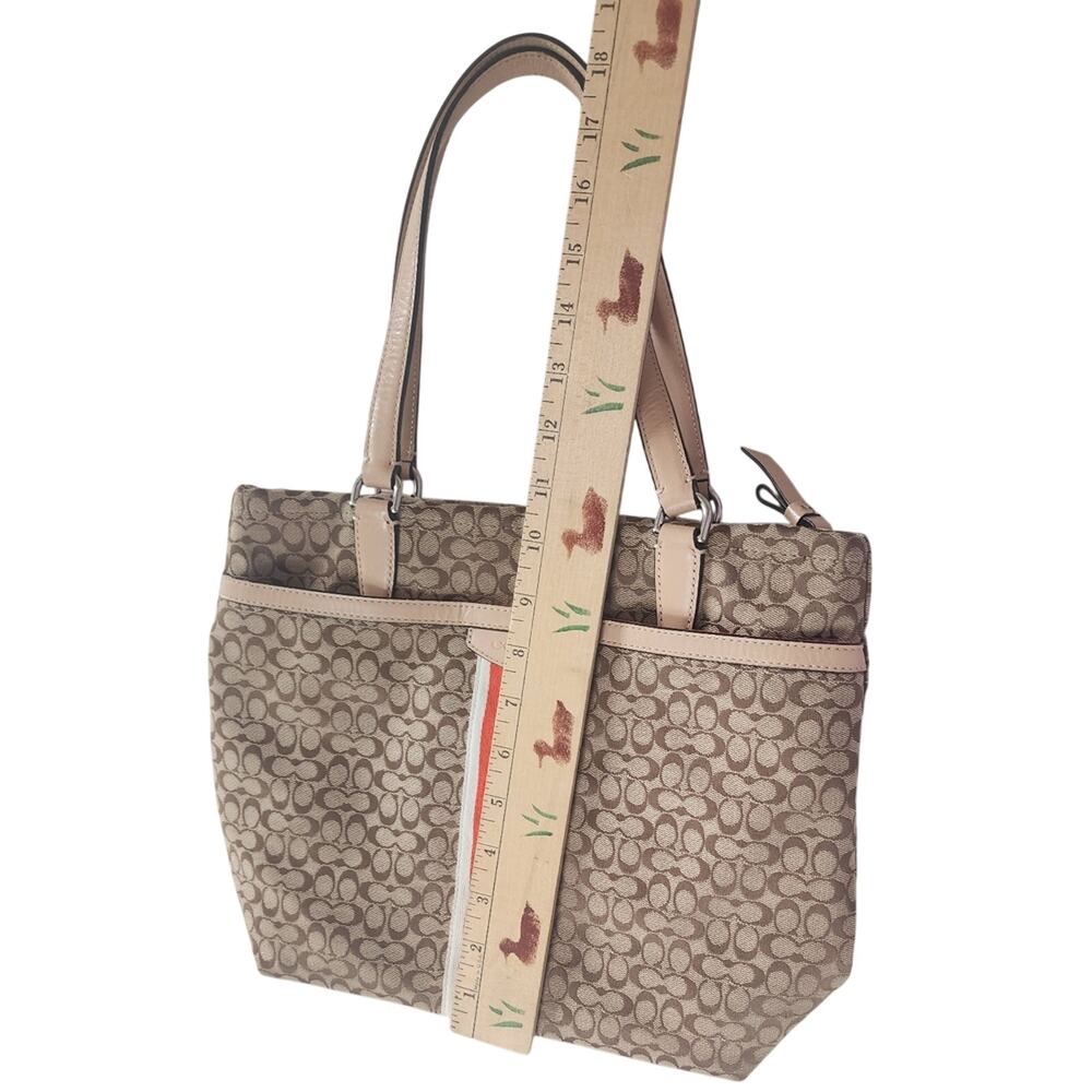 Coach Brown and Orange Signature Tote Bag - Picture 9 of 11